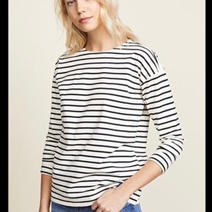 Kule The Boyfriend tee. Cream and navy.